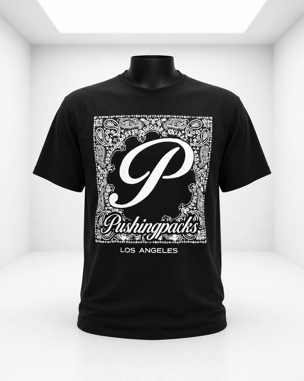 Pushing Packs Black Bandanna Shirt ￼