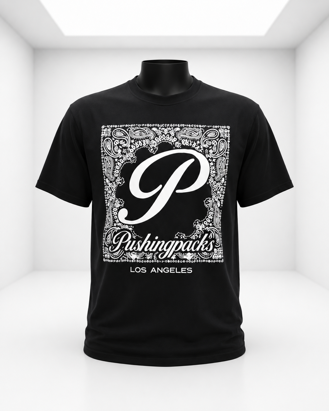 Pushing Packs Black Bandanna Shirt ￼