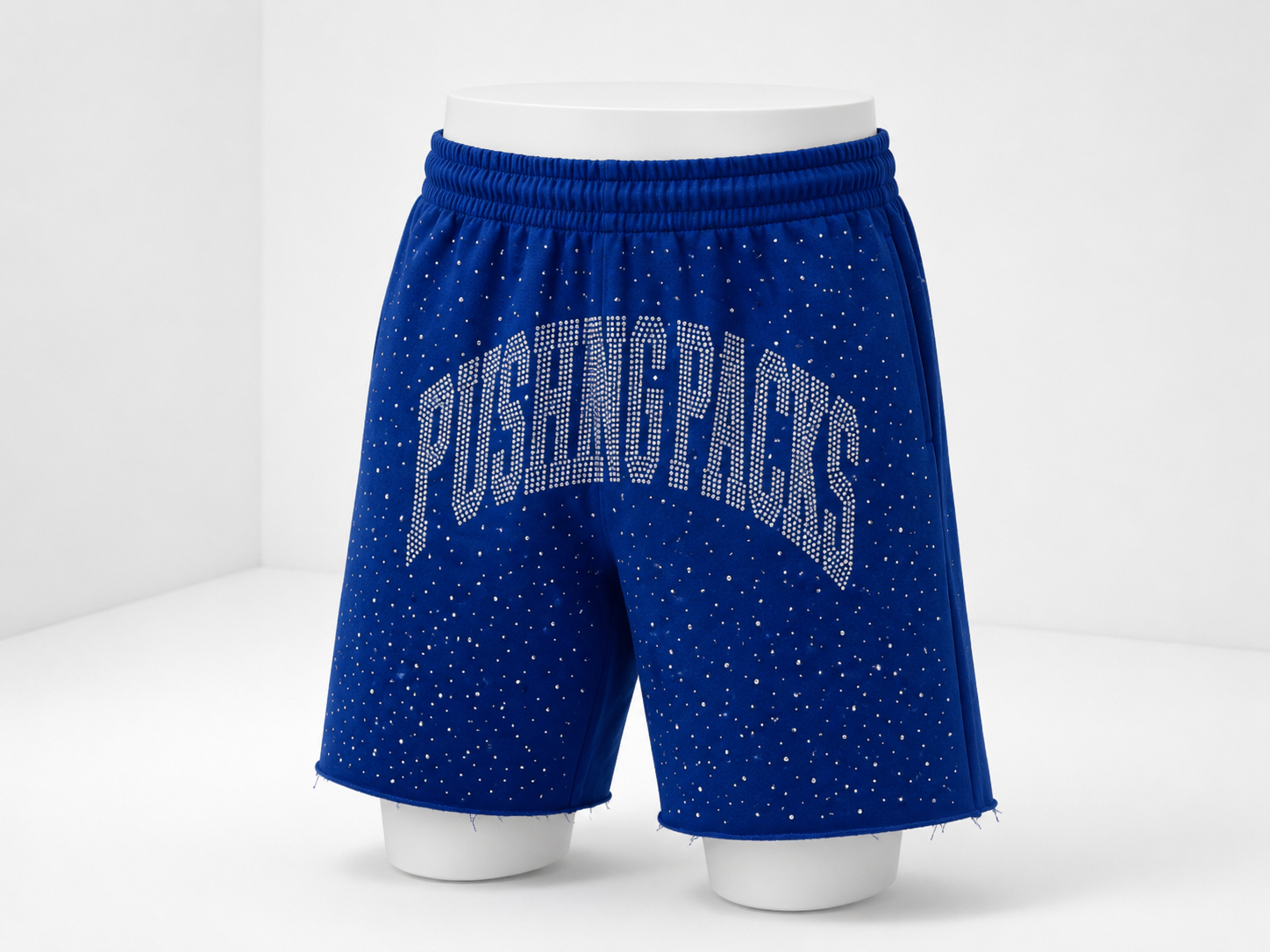Pushing Packs Blue Rhine Stone Shorts