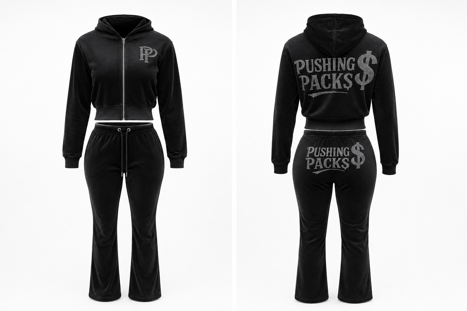 Pushing Packs Women Rhinestone Set￼