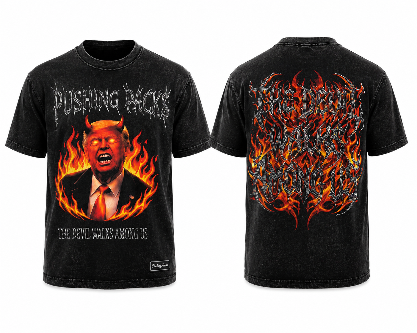 Pushing Packs Trump Rhinestone Shirt￼