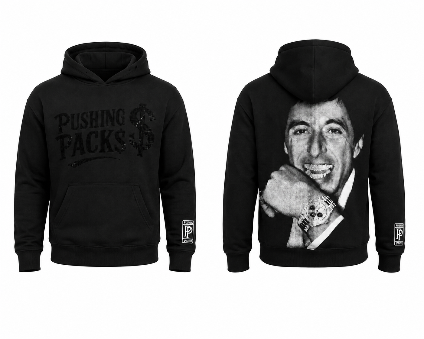 Pushing Packs Scarface Rhinestone Hoodie ￼